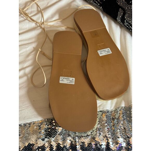 SCHUTZ nwt athena gladiator platform  lace up croc flats sandals- shoes sz 10 - Picture 4 of 5